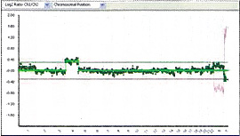 Test results of aCGH method of aneuploid chromosomes